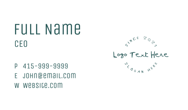Unique Freestyle Wordmark Business Card Design Image Preview