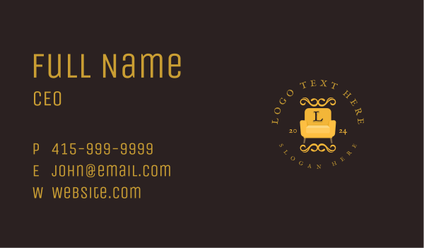 Luxury Couch Chair Business Card Design Image Preview