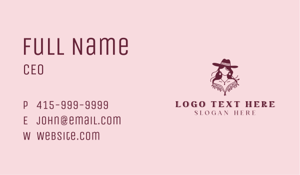 Western Cowgirl Rodeo  Business Card Design Image Preview