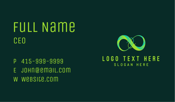 Green Infinity Loop Business Card Design Image Preview