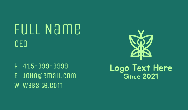 Green Medical Butterfly Business Card Design Image Preview