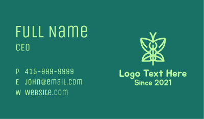 Green Medical Butterfly Business Card Image Preview