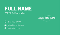 Simple White Wordmark Business Card Design