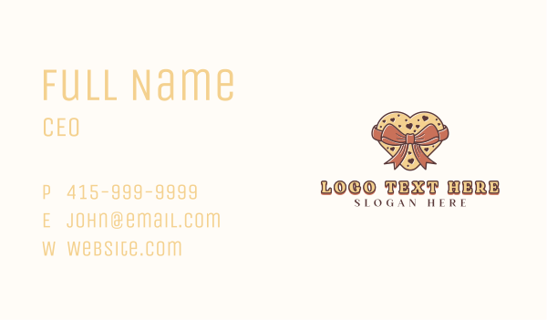 Heart Cookie Dessert Business Card Design Image Preview
