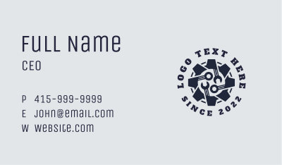 Mechanical Cog Wrench Business Card Image Preview