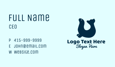 Blue Seal Animal  Business Card Image Preview