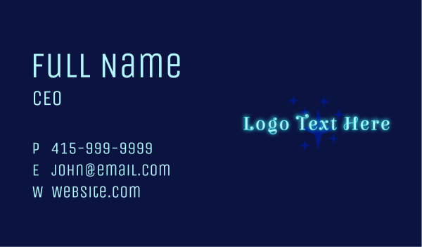 Sparkle Star Wordmark Business Card Design Image Preview