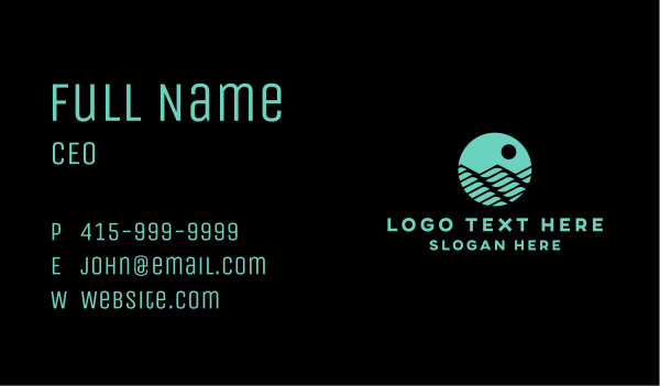 Ocean Wave Water Business Card Design Image Preview