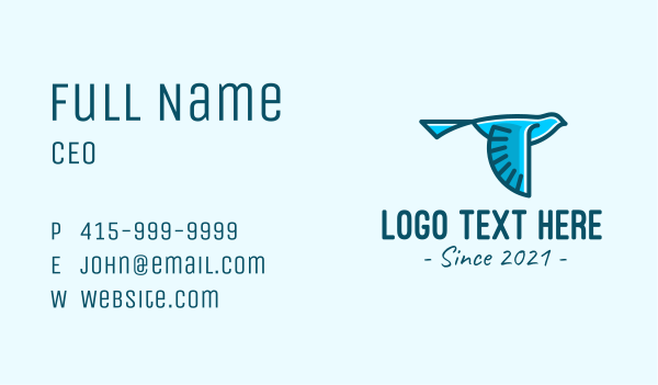 Blue Canary Bird Business Card Design Image Preview