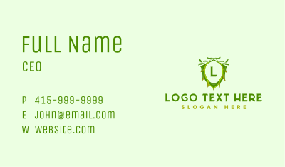 Leaf Shield Crest Business Card Image Preview
