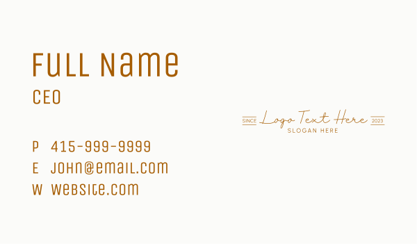 Luxury Script Wordmark Business Card Design Image Preview