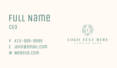 Floral Leaf Wellness Business Card Image Preview
