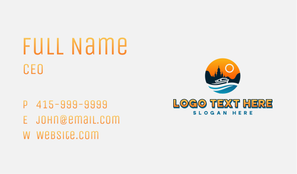 Boat Tourist Vacation Business Card Design Image Preview