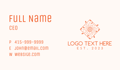 Orange Sun Emblem Business Card