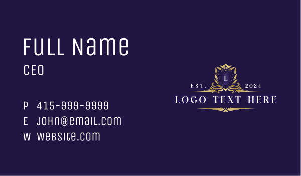 Luxury Decorative Crest Business Card Design Image Preview