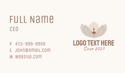 Lotus Flower Candle  Business Card
