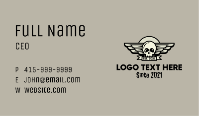 Skull Wing Badge Business Card Image Preview