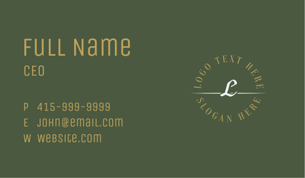 Luxury Brand Letter Business Card Design Image Preview