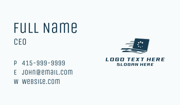 Fast Laptop Computer Business Card Design Image Preview