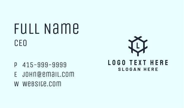 Construction Hexagon Lettermark Business Card Design Image Preview