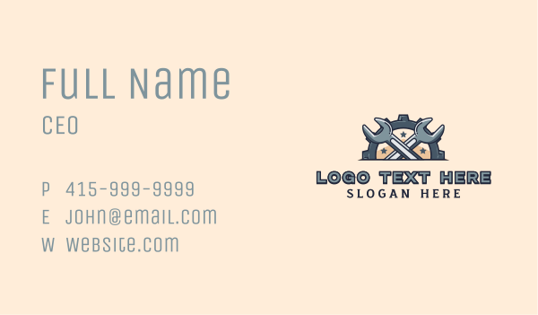 Wrench Gear Mechanic Business Card Design Image Preview