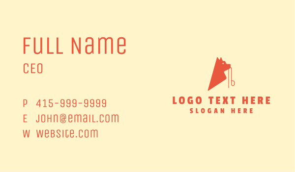 Orange Dog Leash Business Card Design Image Preview