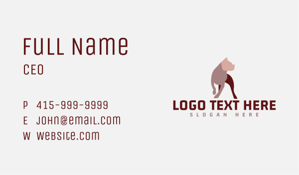 Tough Strong Pitbull Business Card Design Image Preview