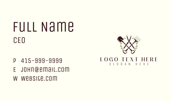Garden Landscaping Tool Business Card Design Image Preview