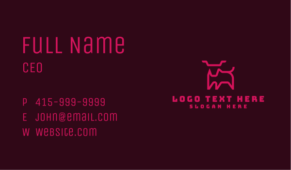Pink Animal Outline Business Card Design Image Preview