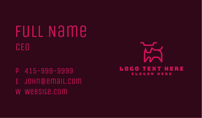 Pink Animal Outline Business Card Image Preview