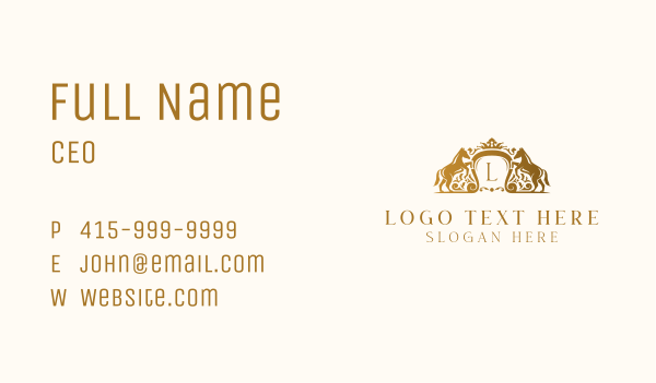 Royal Horse Crest Business Card Design Image Preview