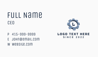 Auto Mechanical Gear Lettermark Business Card Image Preview