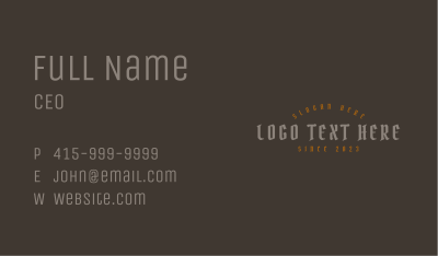 Gothic Tattoo Wordmark Business Card Image Preview