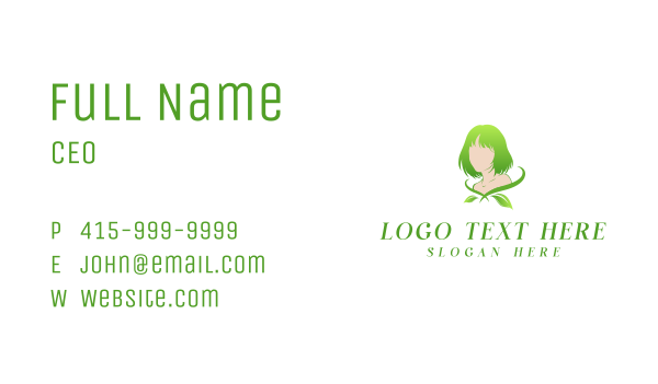 Skincare Leaf Woman Business Card Design Image Preview