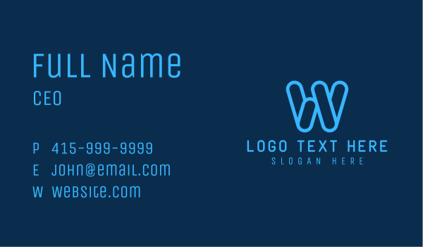 Letter W Tech Startup Business Card Design Image Preview