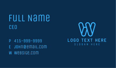 Letter W Tech Startup Business Card Image Preview