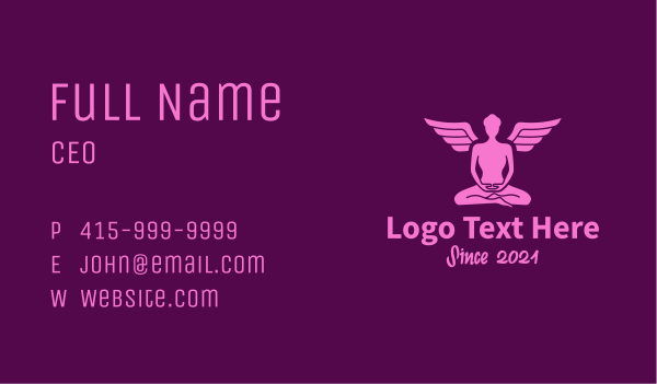 Meditating Angel Yoga Guru Business Card Design Image Preview