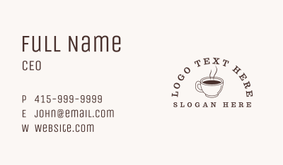 Hot Coffee Restaurant Business Card