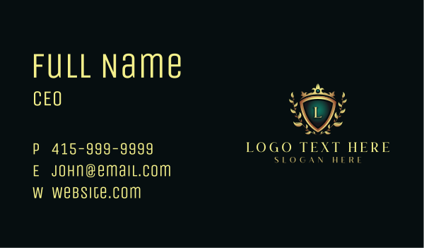 Majestic Luxury Shield Business Card Design Image Preview