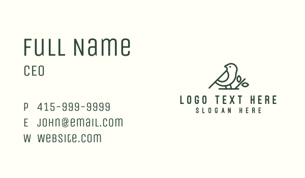 Robin Bird Plant Nature Business Card Design Image Preview