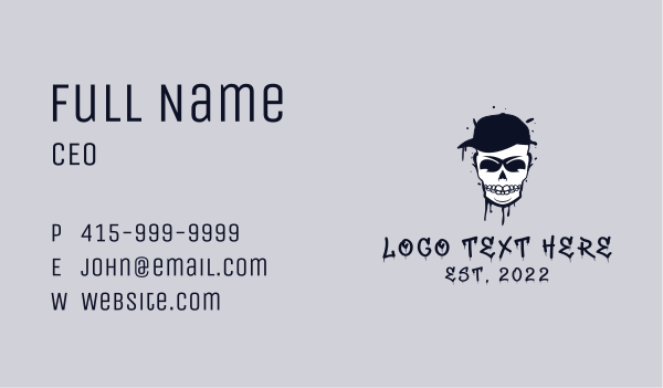 Streetwear Cap Skull  Business Card Design Image Preview