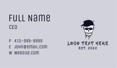 Streetwear Cap Skull  Business Card