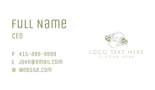 Organic Leaves Watercolor Business Card Design Image Preview