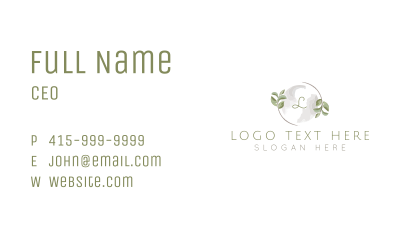Organic Leaves Watercolor Business Card Image Preview