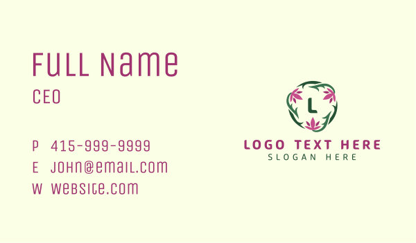 Vine Lotus Flower Business Card Design Image Preview