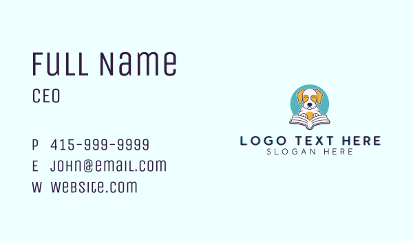 Book Reading Dog Business Card Design Image Preview