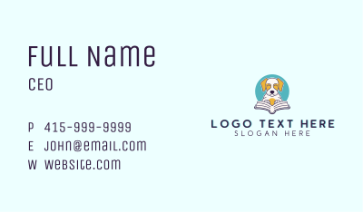 Book Reading Dog Business Card Image Preview