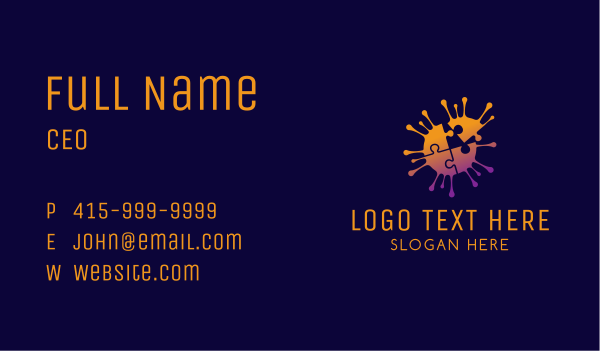 Virus Cure Puzzle  Business Card Design Image Preview