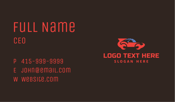 Automotive Wrench Speed Business Card Design Image Preview