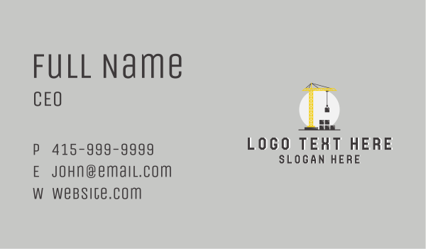 Tower Crane Construction Builder Business Card Design Image Preview